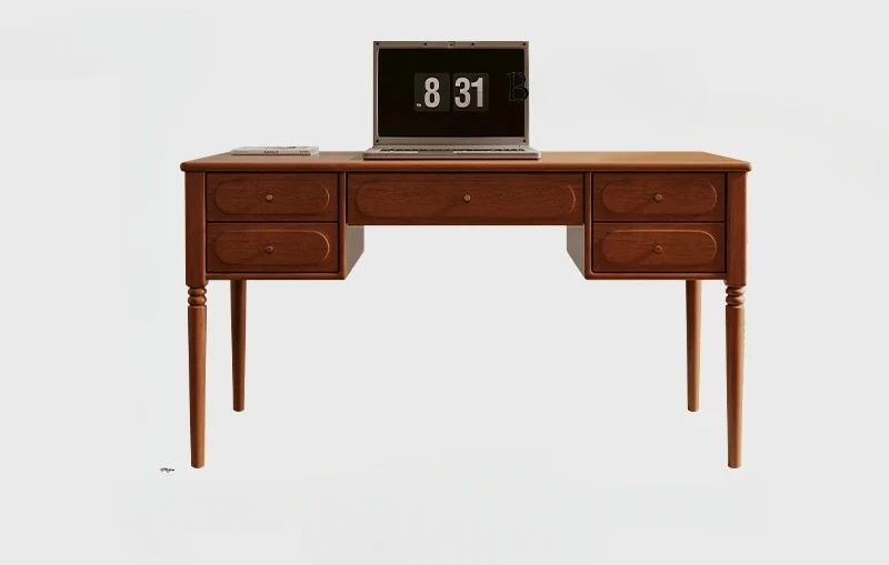 

Французский стол из цельного дерева, домашний кабинет, спальня, старинный длинный компьютерный стол, письменный стол