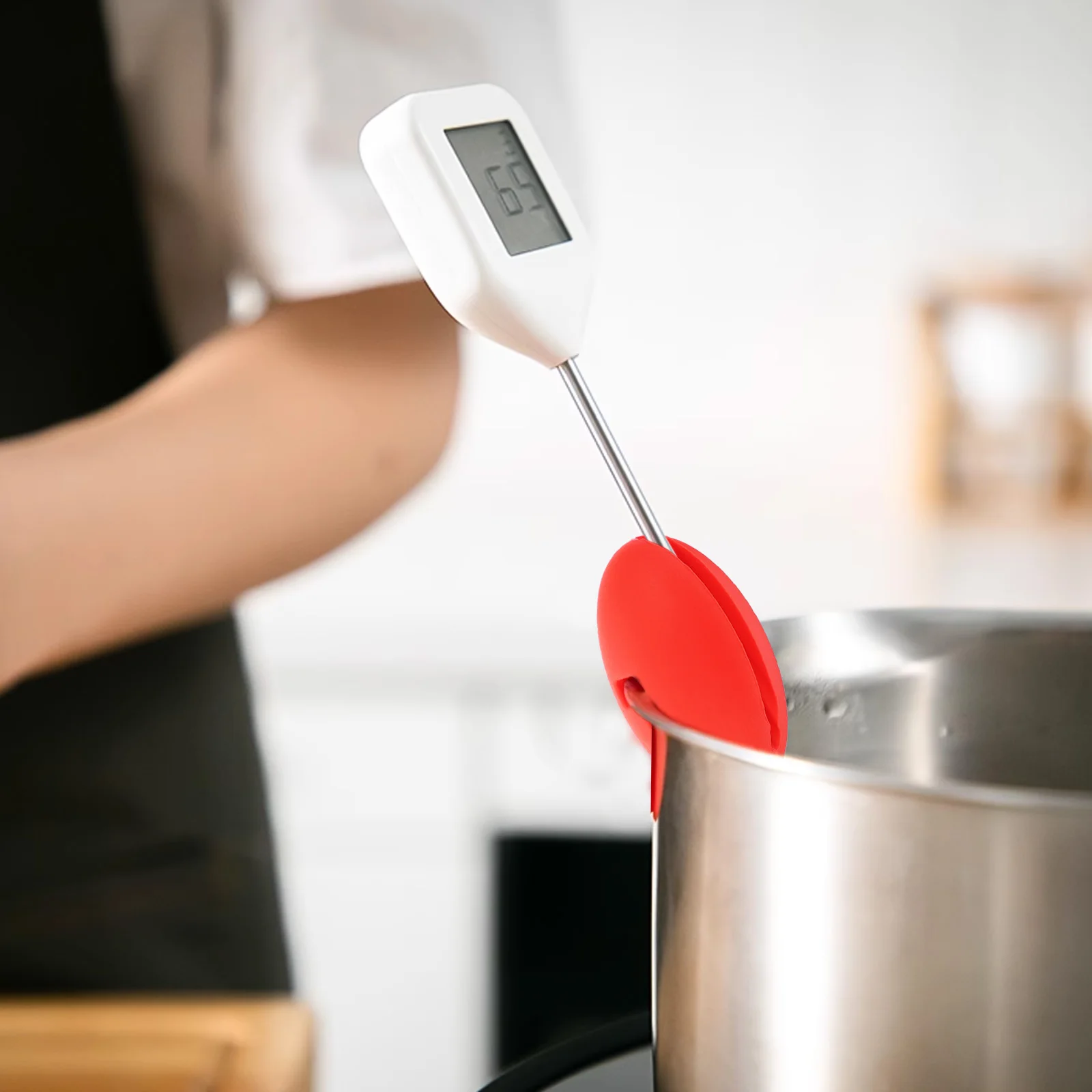 

Thermometer Clip Pot Holder for Shelled Cooking Silicone Silica Gel Baking Temperature Probe