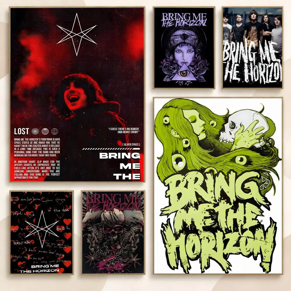 Bring Me The Horizon Rock Band Album Retro Music Series Poster Contemporary Wall Art Print for Bedroom & Living Room, Unframed