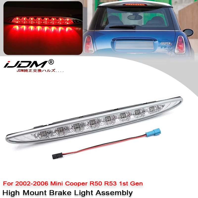 

Автомобильный светодиодный дополнительный стоп-сигнал для Mini Cooper R50 R53 2002-2006, задний верхний 3-й стоп-сигнал с красной линзой