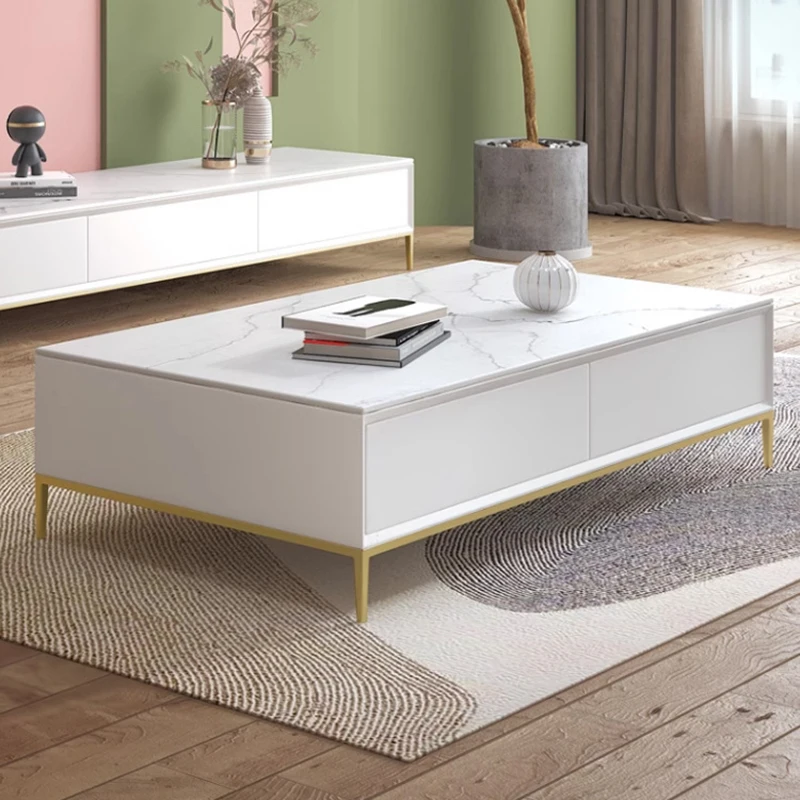 

Nordic Luxury Rock Slab Coffee Tables Modern Minimalist Living Room Storage Coffee Tables Designer Creative Home Furniture FYCT