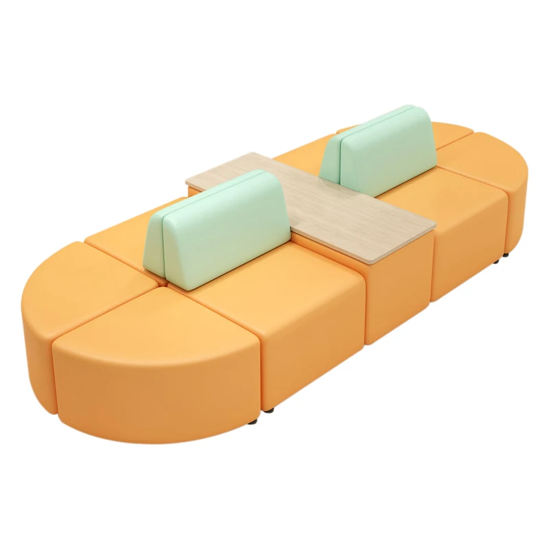 로비 도서관 및 과외 수업의 양면 휴게 공간에 있는 독창적인 특수 형태의 사무실 소파 조합