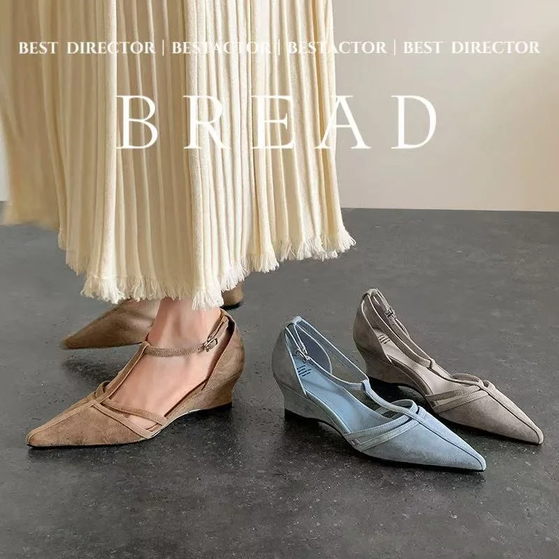 2026 new summer women sandals natural leather 22-25cm kid suede+pigskin+sheepskin t-tied ankle-buckle high heel women shoes