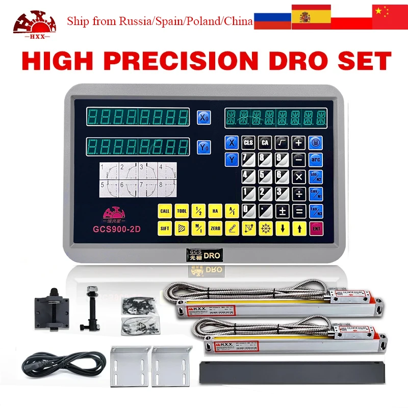 Imagem -02 - Leitura Digital para Fresadora de Torno Codificador de Escala Linear Eixos Dro Ac110v 220v Display Pcs 01000 mm Hxx-gcs9062