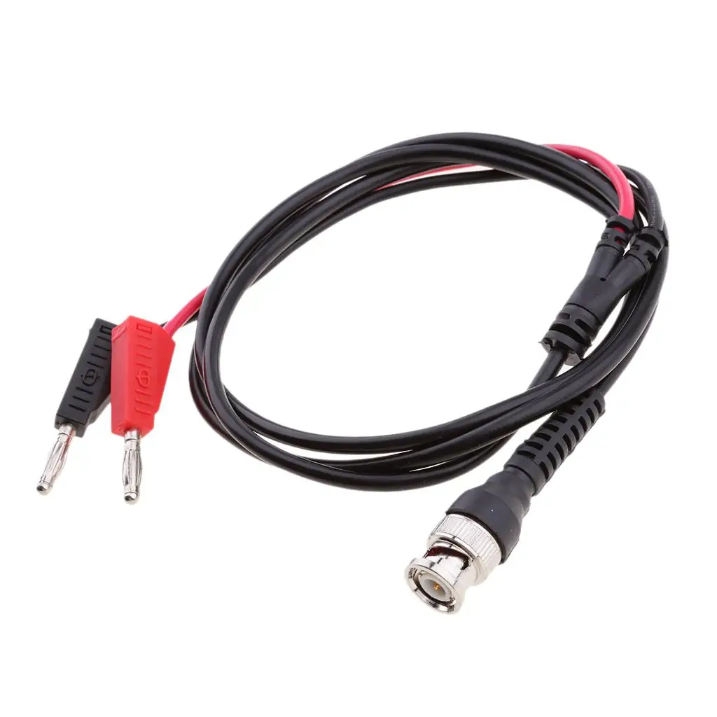 BNC Q9 to Dual 4mm Stackable Banana Cable Injection Molded Test Leads for Signal Generator Measurement