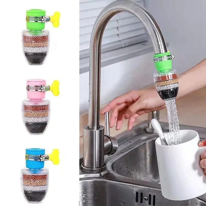 5-layers Purifier Tap Filter Water Saving Kitchen Faucet Bubbler Activated Carbon Filtration Shower Head Nozzle Cleaning Filters