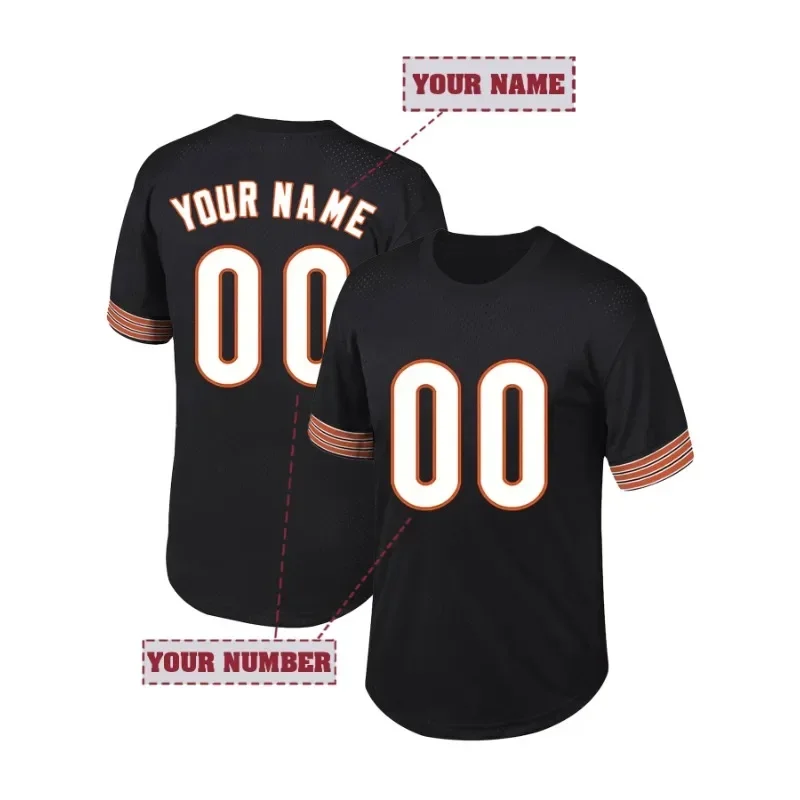 

Customized Name And Number Men's Embroidery Football Jersey Chicago Dark Blue V-Neck Personalized Short Sleeve Down Shirts