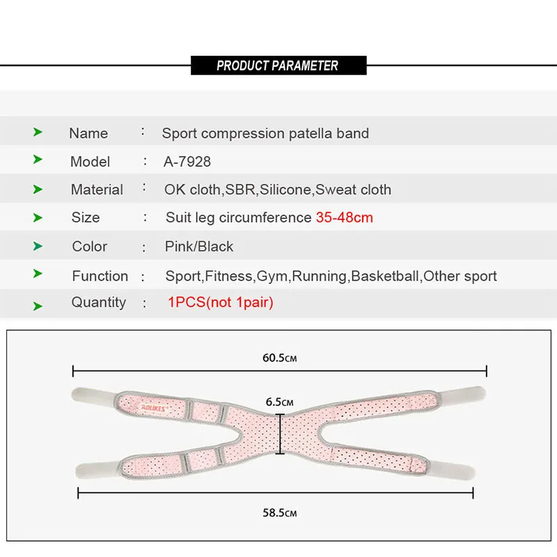 Duplo Respirável Joelho Brace Patela Banda Pressão Proteção Patela Corrida Montanhismo Esporte Silicone Basquete Joelheiras