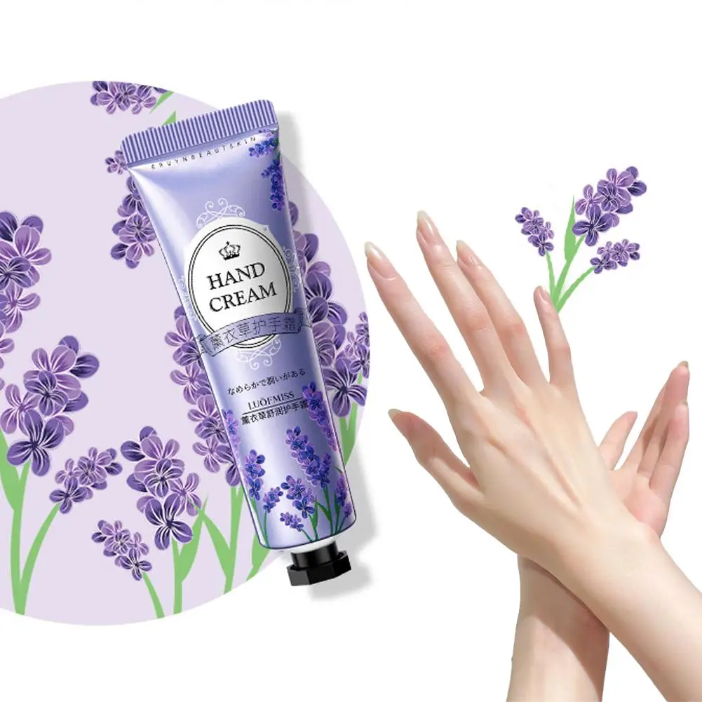 30g Krim Pelembab Tangan Peremajaan Kulit Cerah Hidrasi Bergizi Perawatan Desalinasi Menyegarkan ﻿   Mawar Lavender B1J7