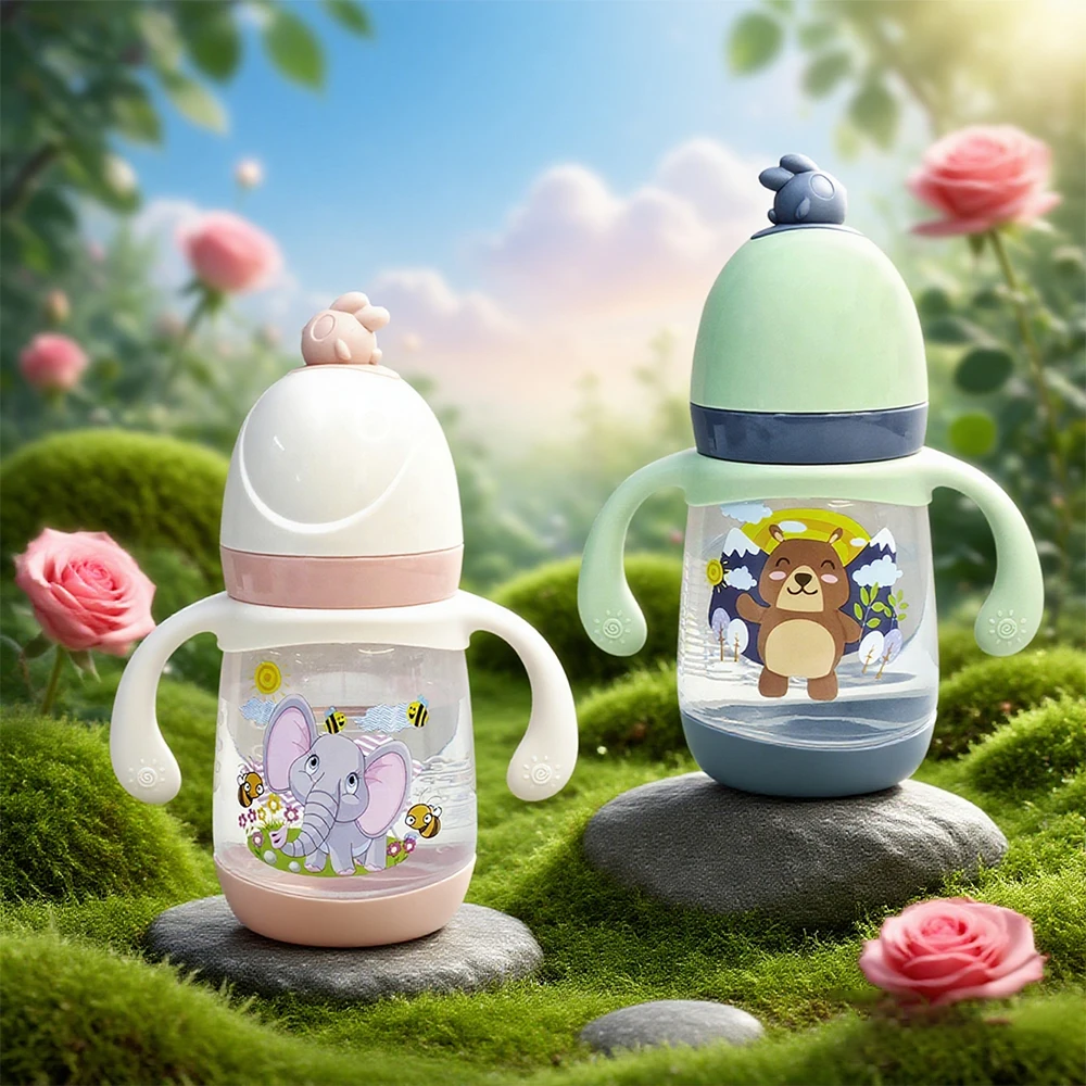 

240ml newborn cartoon bottle,BPA-free, cartoon shapebaby Pp bottle, drop-proof and leak-proof baby feedingbottle