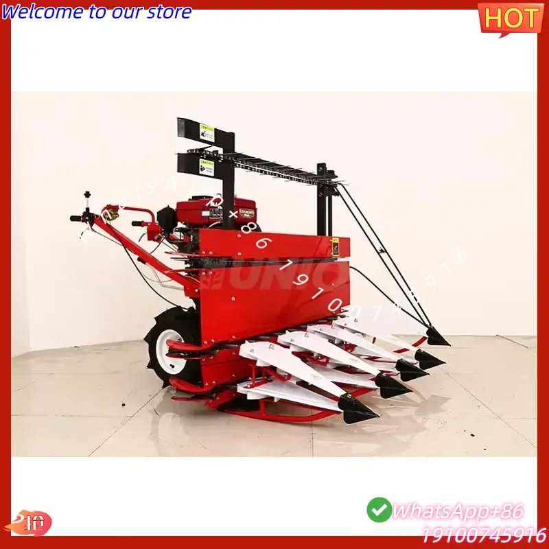 2026Hot High Cutting Header Walk Behind Self Propelled Corn Rice Wheat Reaper Harvester Agricultural Machinery