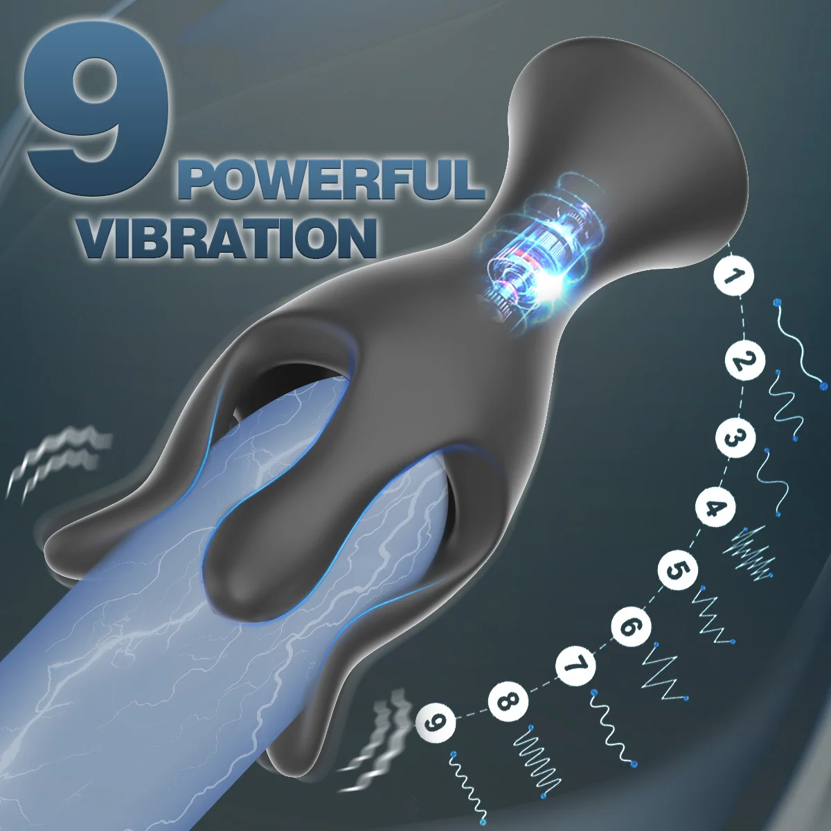 Male Masturbator Penis Vibrator Glans Trainer Penis Massage 9 Modes Vibration Sex Toys for Men Glans stimulation Penis Extender