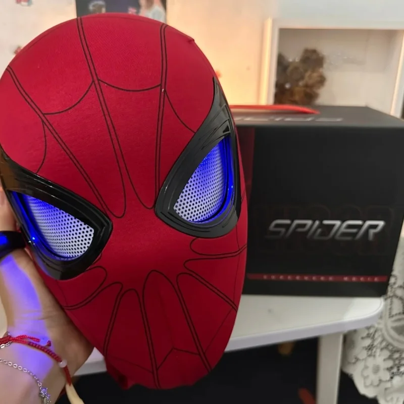 

Marvel Mascara Miles Spiderman Headgear Cosplay Moving Eyes Electronic Mask Spider Man 1:1 Remote Control Toys For Adults Gift