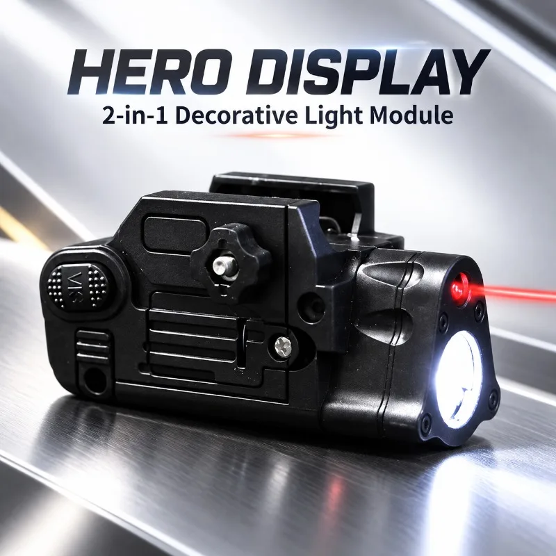 Hobby Decor Under‑mount Lighting Kit, Rail‑compatible Plastic Torch with Embedded Beam Indicator Module