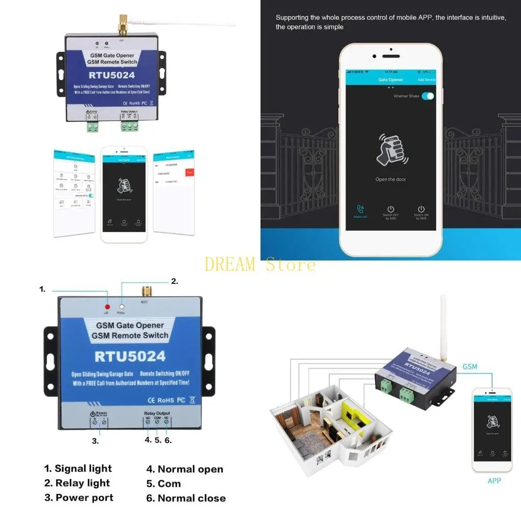

RTU5024 GSM для интеллектуального устройства открывания ворот, реле дистанционного управления, беспроводное открытие двери,