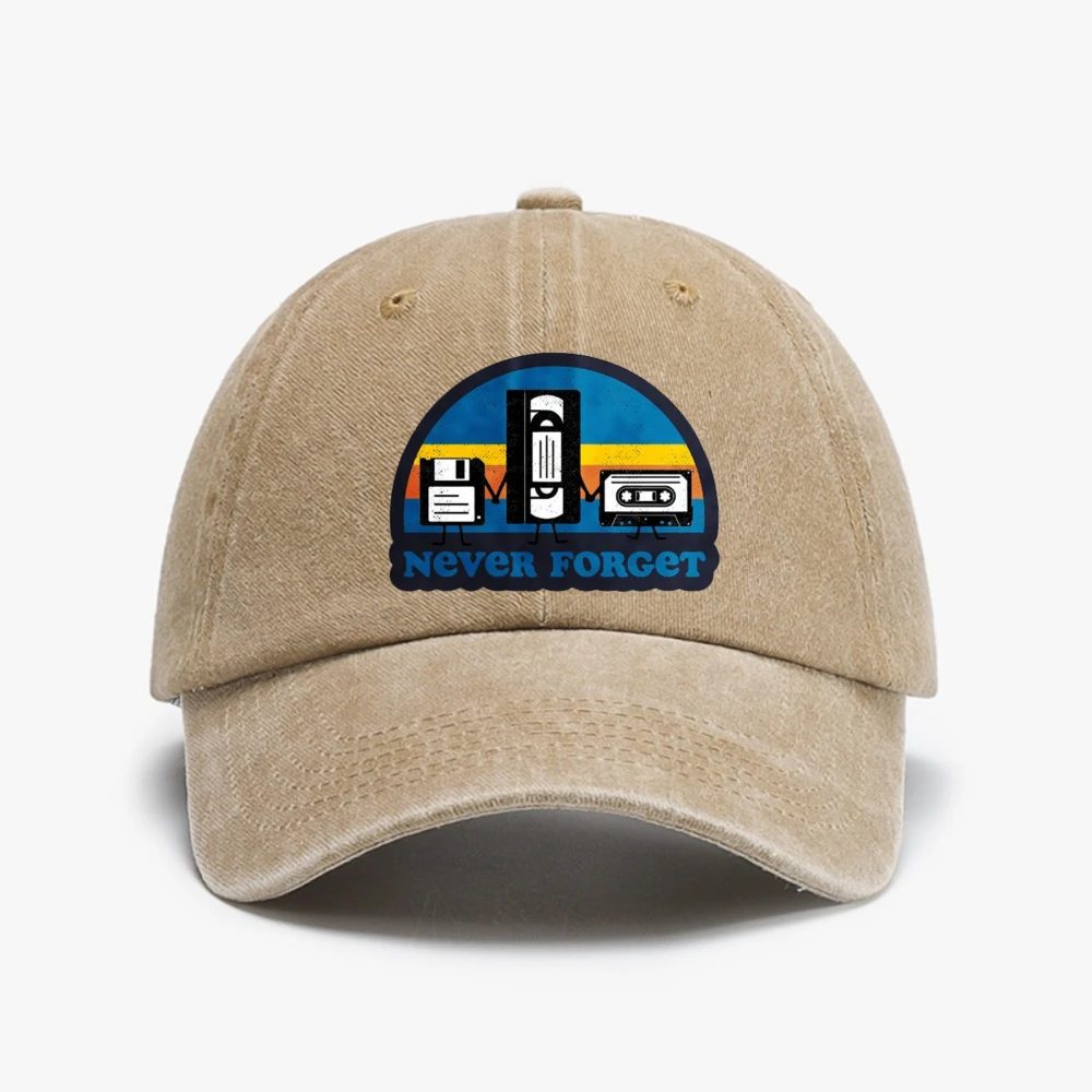 

Never Forget Sarcastic Graphic Music Funny cap fashion Vintage Washed Denim baseball caps Casual Womens sun hat Adjustable hats
