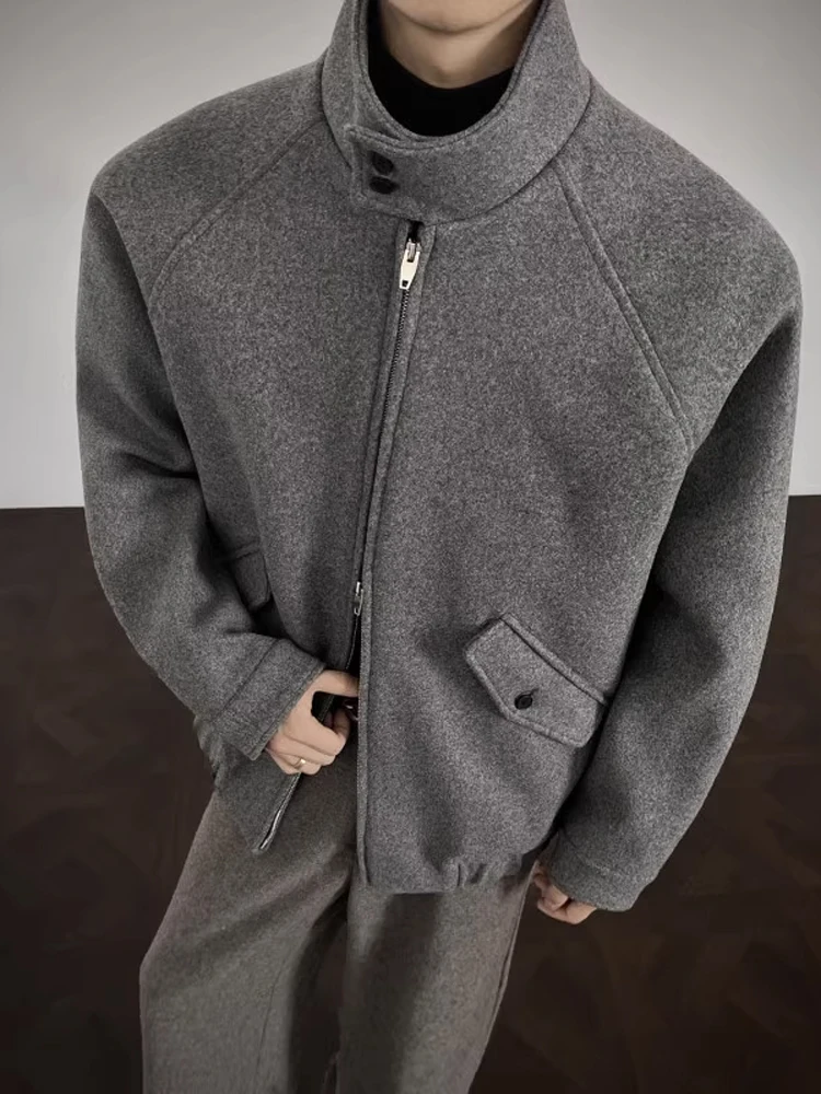 

Мужская шерстяная куртка в стиле ретро, свободная верхняя одежда в американском стиле Cleanfit, модное брендовое осенне-зимнее пальто