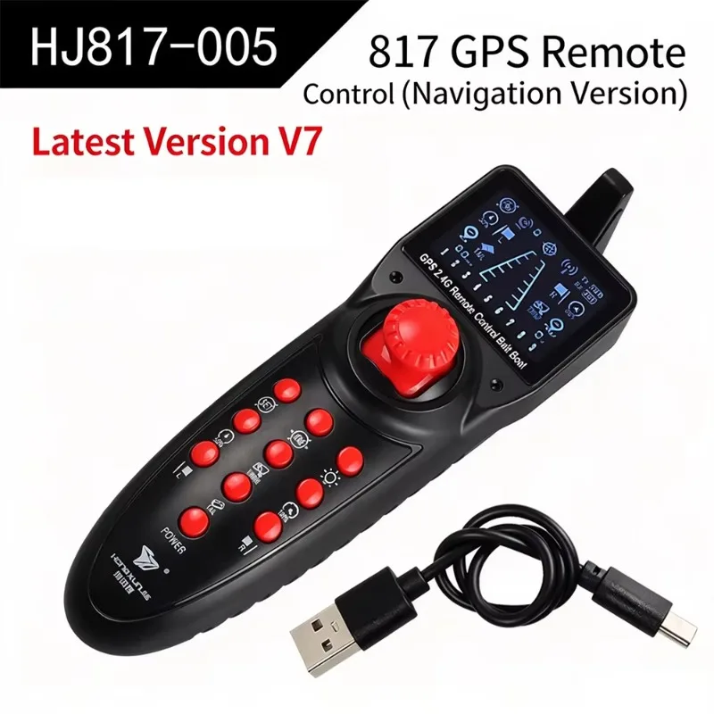 HJ817 Baiting Boat,Version V7 Trawl Hook-Setting Boat, GPS Bait Boat, 2.4G Bait-Delivery and Trawl Net Accessories