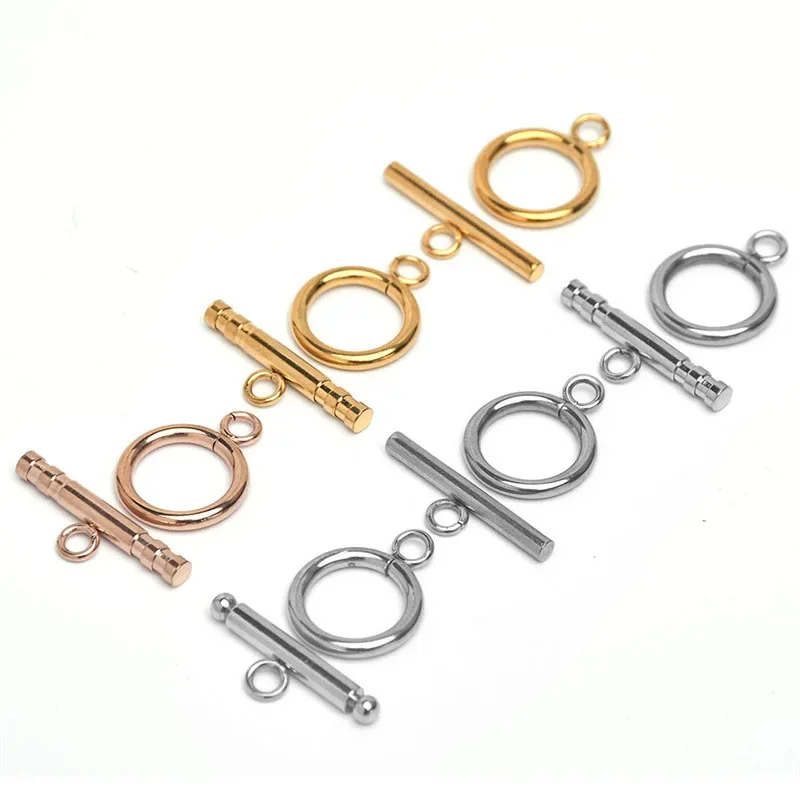 6Sets Gold Stainless Steel Fastener Bracelet OT Toggle Clasp Buckle Connector For Jewelry Making Diy Accessories