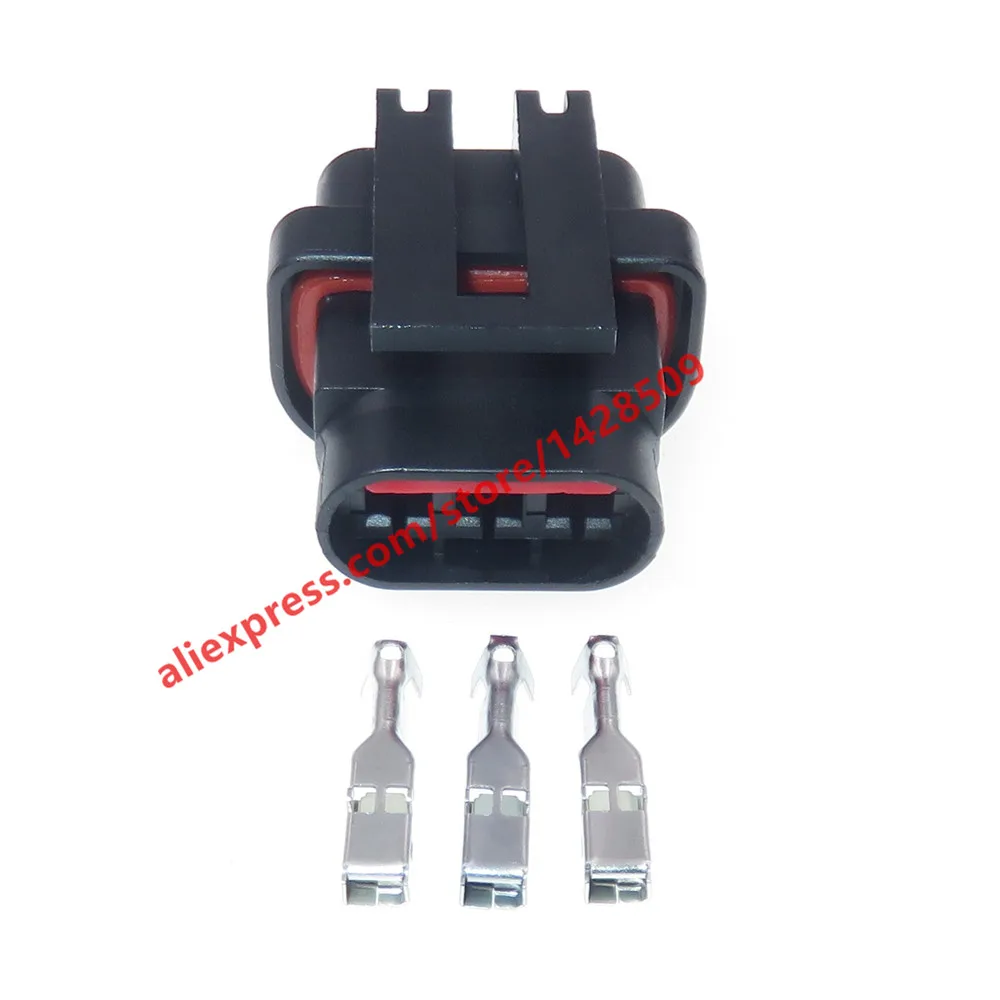 1 Set 3 Pin Automotive Sockets With Metal Pins Auto Cable Waterproof Electrical Connector