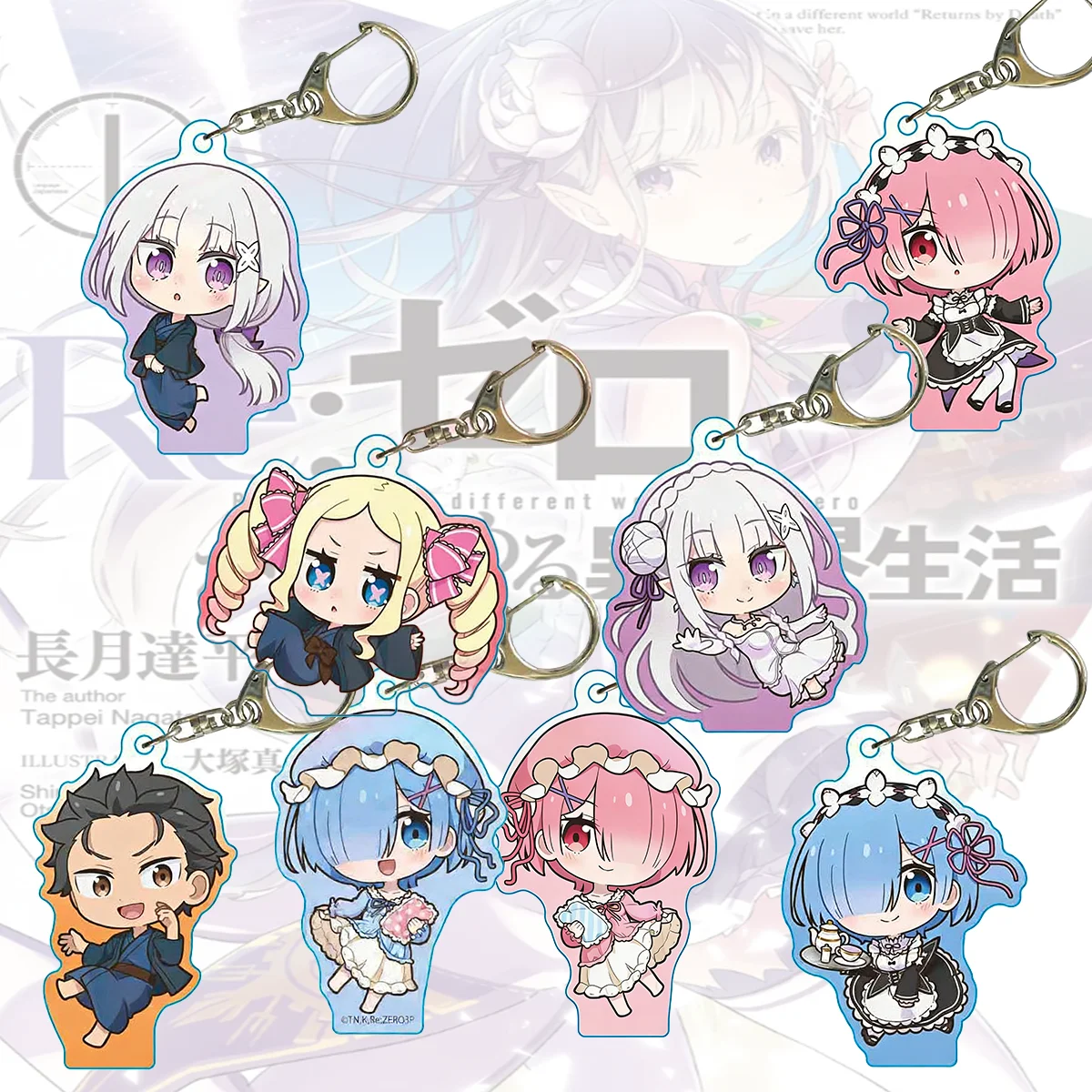 Re:ZERO Temporada 4, Lanzamiento Abril 2026, Llavero Acrílico de 6cm, Subaru, Emilia, Rem, Impresión HD de Doble Cara, Merchandising de Anime Isekai