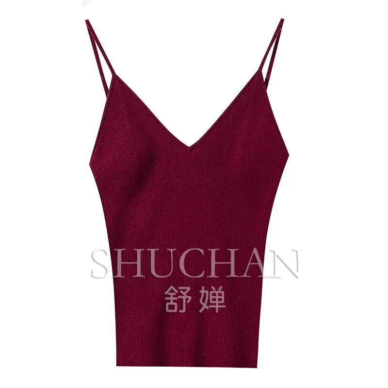 سترة صوفية متعددة الاستخدامات برقبة على شكل حرف V للسيدات لشتاء 2025 مع سترة محبوكة شمعية ناعمة باللون الأحمر الأنجورا #3