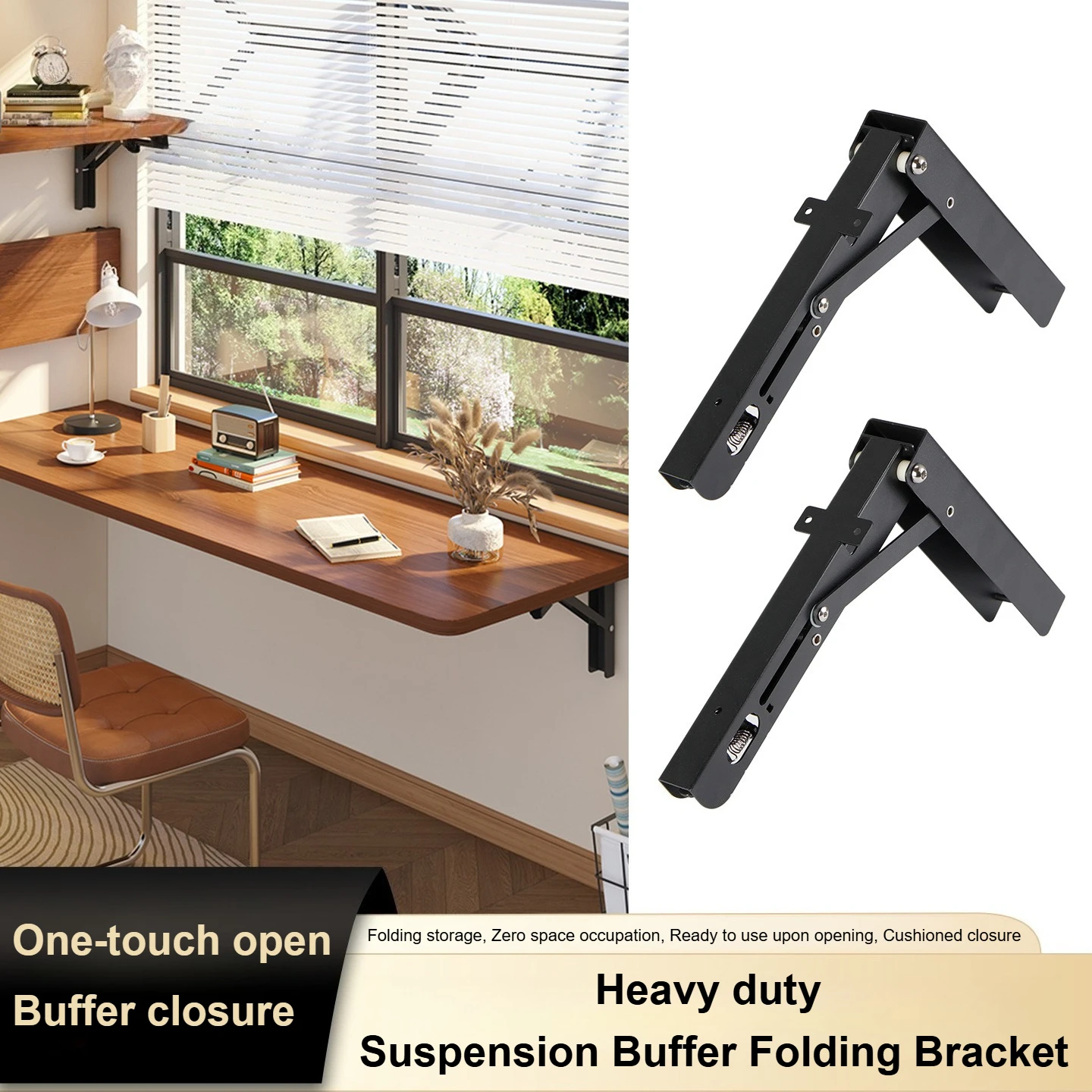 Heavy Duty Buffer Bracket Damping Folding Table Accessories Suspended Bar Counter Desk Wall Mounted Shelf Triangular Bracket