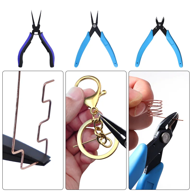 Jewelry Making Pliers Set Needle Nose Pliers Flat Nose Pliers Cutting Pliers for Jewelry Making Beading Repair Supplies
