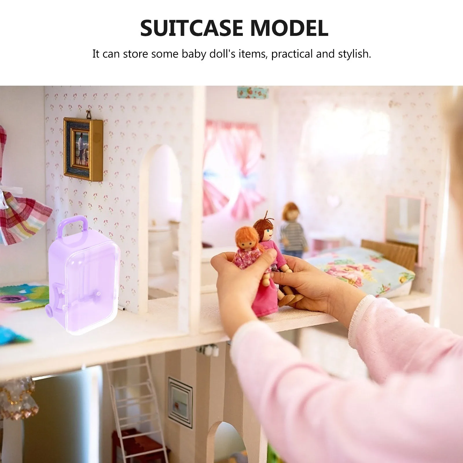 2pcs Luggage Case Accessories Baby Mini Suitcase Storage Organizer For Items Fashion Adorable Travel Set Decoration