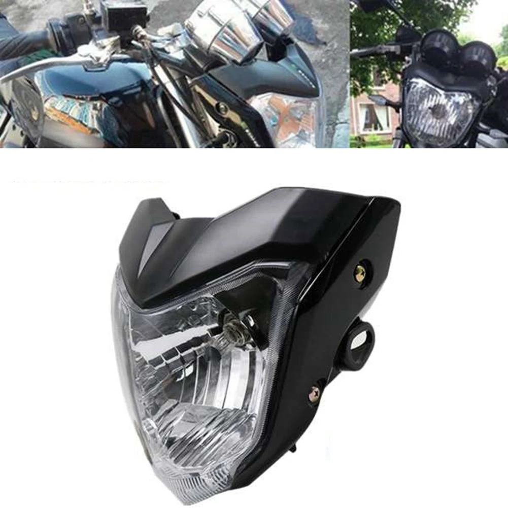 

ABQA-Motorcycle Headlight Head Light Lamp with Bulb Bracket Assembly for Yamaha FZ16 YS150 FZER150 FZER 150 FZ 16 Amber,Black