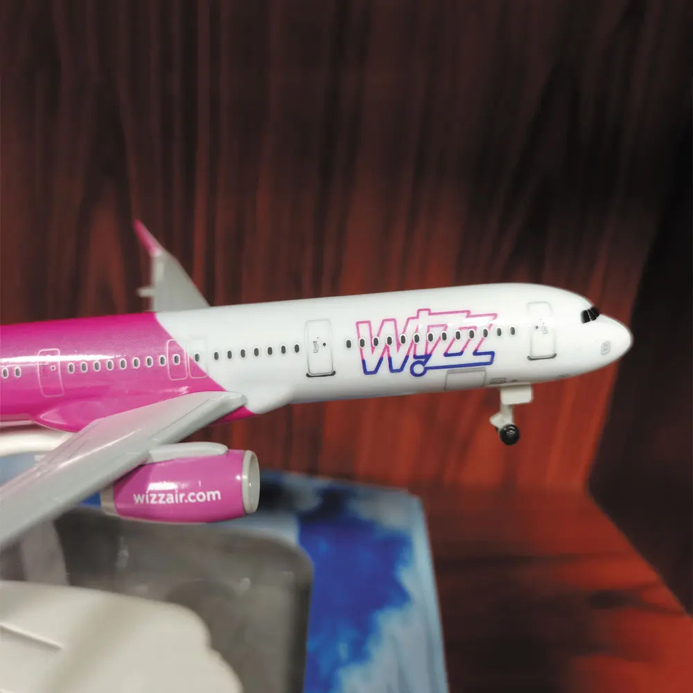Scale Planes 20cm  A321 NEO Wizz  Passenger Aircraft Wheeled Landing Gear Collected Gift By Aviation Home Decorations