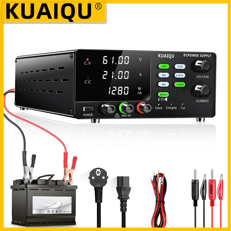

KUAIQU Battery Fully Charged Auto Stops Lab power supply AC220V to DC24V Transformer 30V 20A 30A Adjjustable Voltage Stabilizer