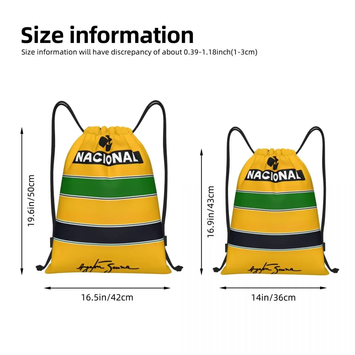 Ayrton Senna Racing Drawstring Bags Sports Backpack Gym Sackpack String Bag for Running