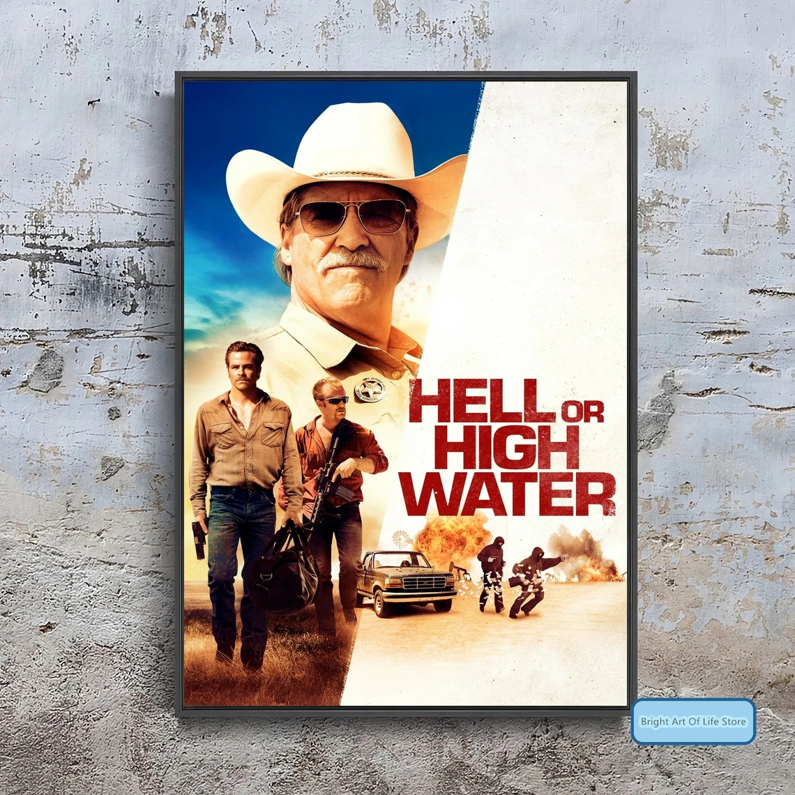 

Чехол для плаката из фильма Hell or High Water (2016), фотопечать на холсте, настенное искусство, домашний декор (без рамки)