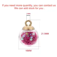 10Pcs Charms Star Sequins Transparent Glass Ball 16mm Pendants Crafts Making Findings Handmade Jewelry DIY for Earrings Necklace 2