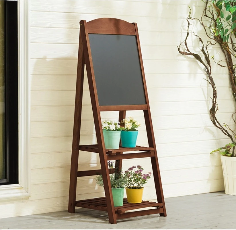 Rustic Solid Wood Flower Pot Stand, Multi-tier Plant Shelf Rack Organizer for Balcony Garden, Sturdy Succulent Display Holder.