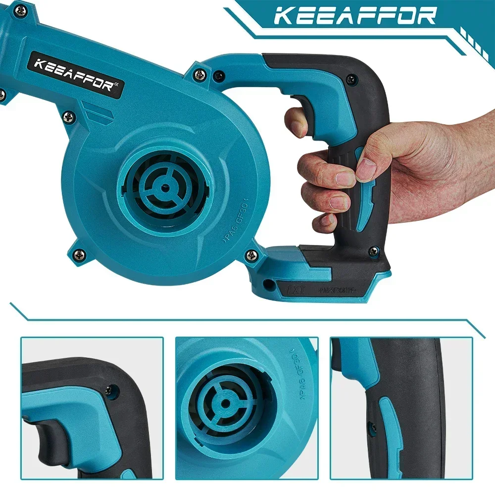 KEEAFFOR 3500W High-speed Electric Air Blower & Cleaner 2in1 Cordless Cleaning Blowing Dust Leaf For Makita 18V Battery