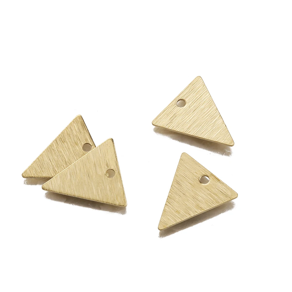 20Pcs Brass Triangle Charms Gold Plated Flat Geometric Metal Charms for DIY Earrings Necklace Bracelet Crafts Making Accessories