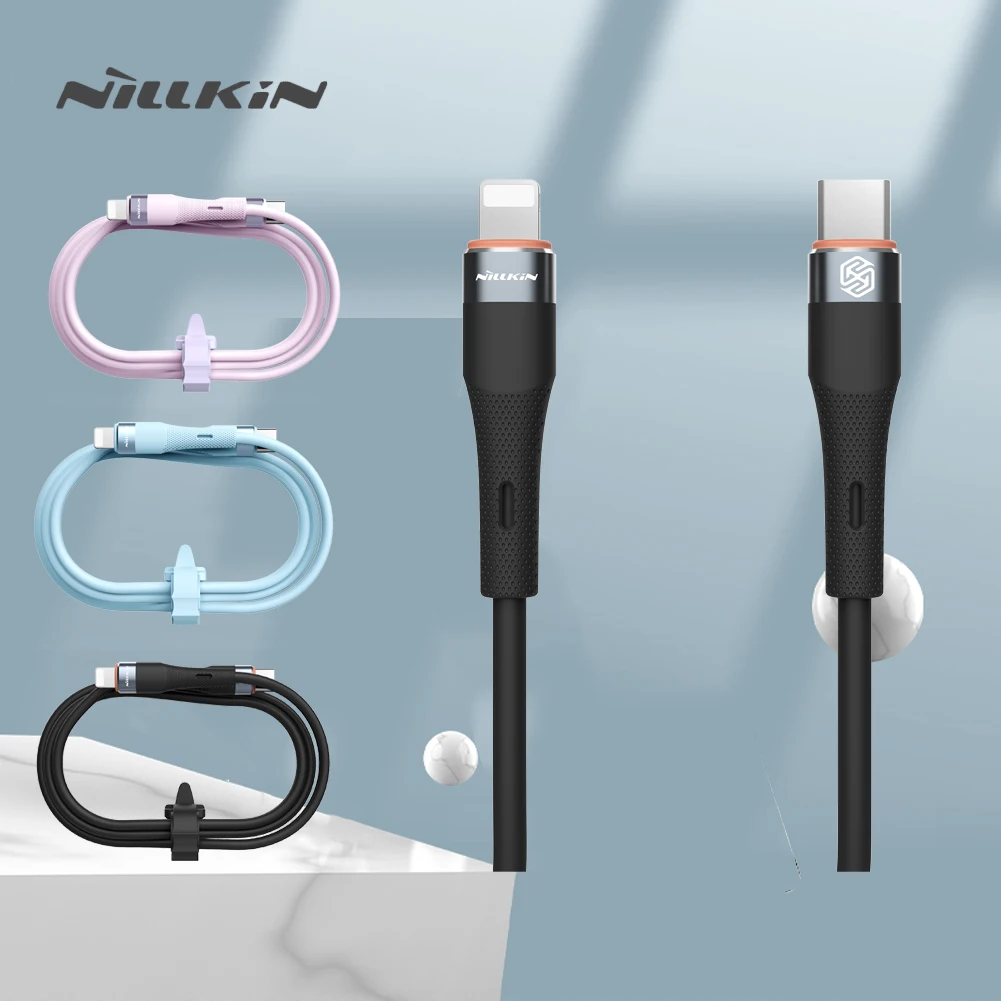 Nillkin Liquid Silicone Cable Type C To Lightning Cable 2.4A For iPhone 14 13 12 Pro Max Fast Charging For iPhone USB C Cable