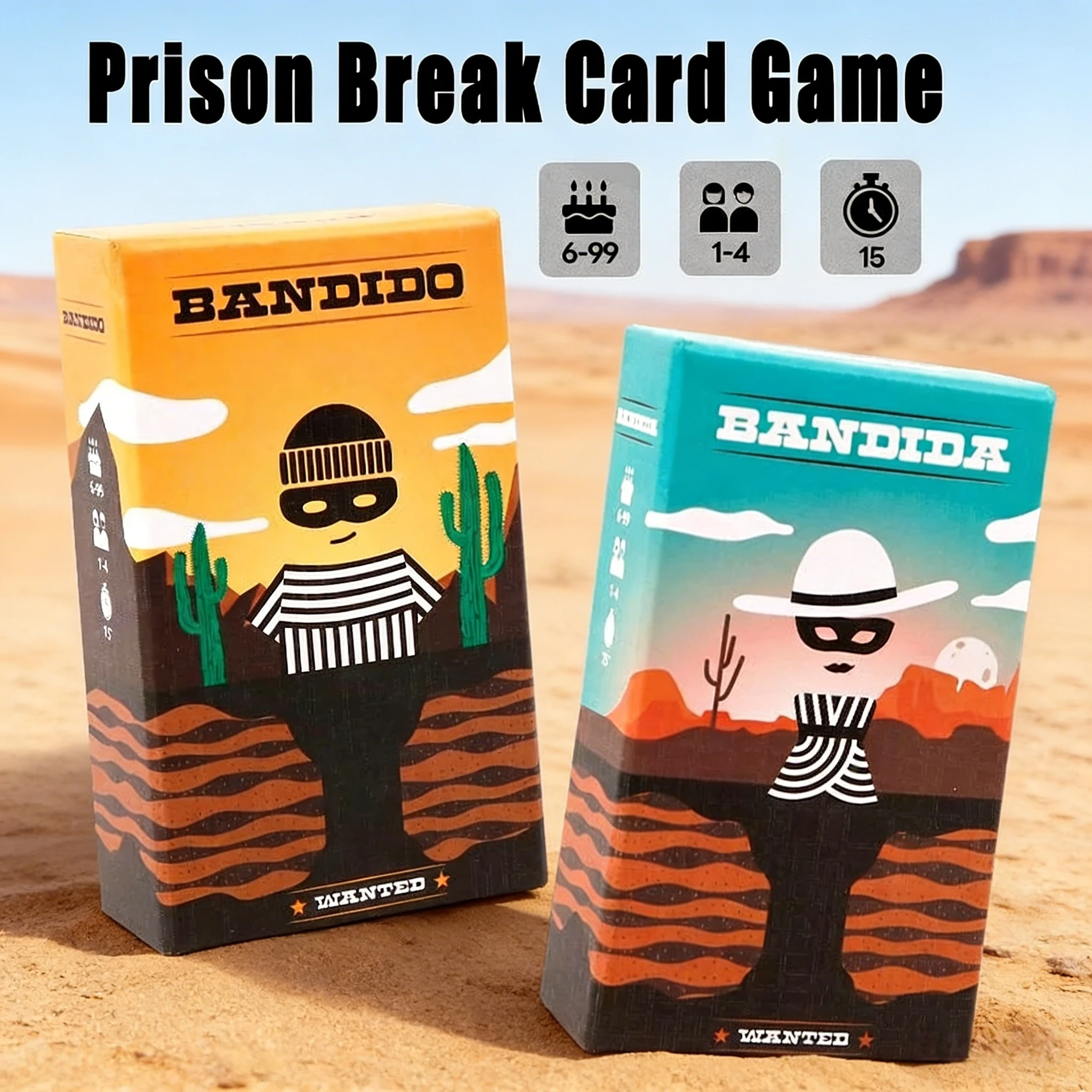 

2026 Bandido Bandida Family Strategy Card Game 1-4 Players Bilingual Chinese English Interactive Party Fun Game Night Leisure