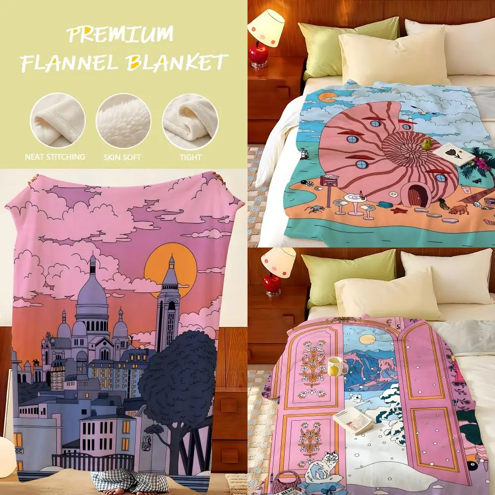 Artist C-Cosmo D-Danchin H-Hamard Throw Flannel Throw Blanket, Lightweight Cozy, Durable Washable cute Cool