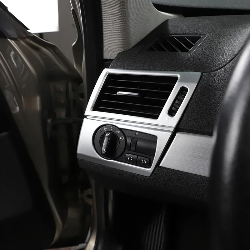 ABS ألياف الكربون/الفضة تصفيف السيارة الجانب تكييف الهواء تنفيس المخرج إطار غطاء الكسوة لسيارات BMW X3 E83 2006 2007 2008- 2010 LHD