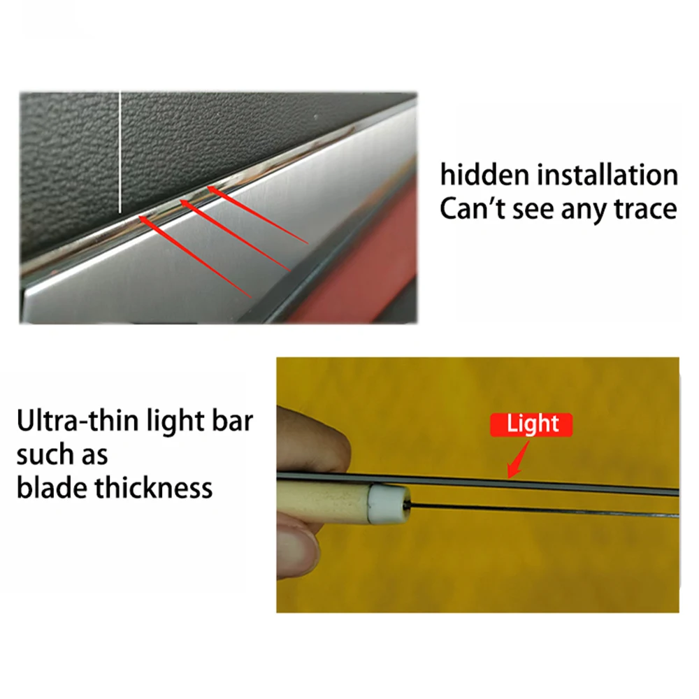 طقم الإضاءة المحيطة للسيارة طقم الإضاءة الداخلية 18 في 1 ثنائي المنطقة سيمفوني LED طقم أضواء أكريليك نيون تطبيق جوال والتحكم المفاتيح