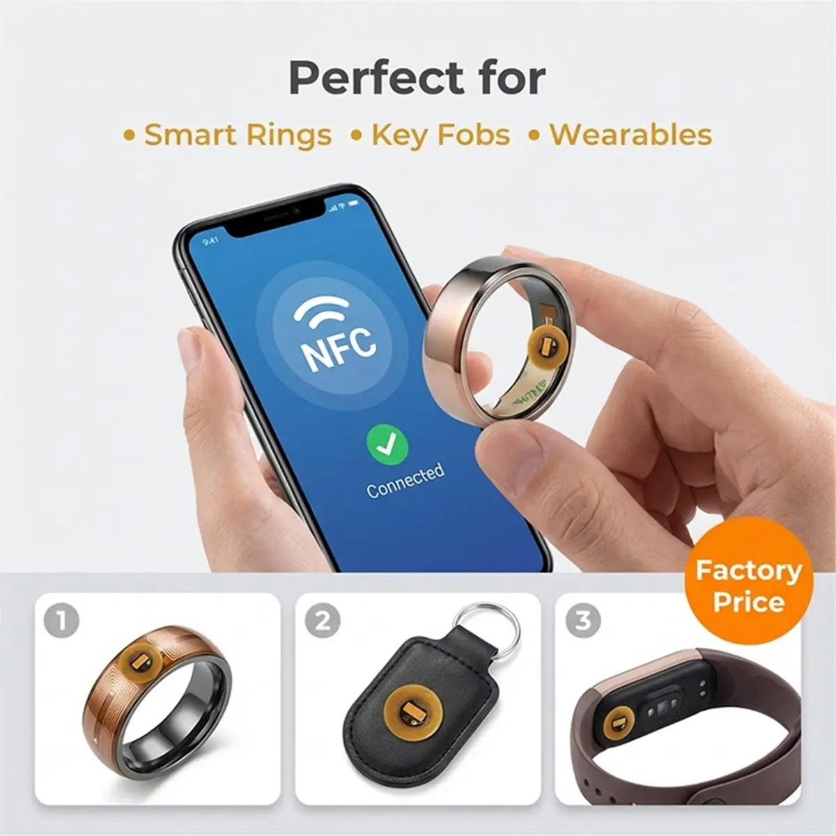 15Pcs NFC Tags Set 6mm Diameter Programmable RFID Stickers, Round Waterproof Flexible FPC NFC Labels for Smart Devices