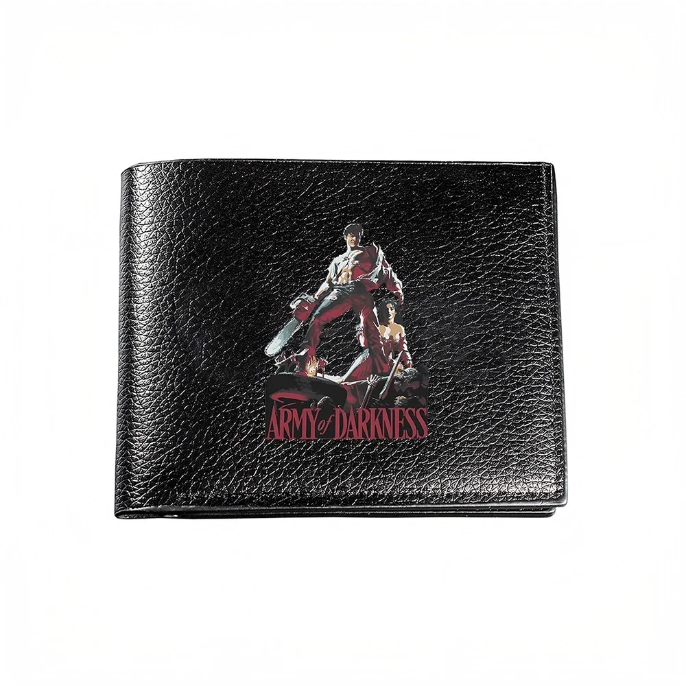 Army Of Darkness Man With Chainsaw And Woman On Motorcycle Print Wallet For Men Casual Business Fashion Style