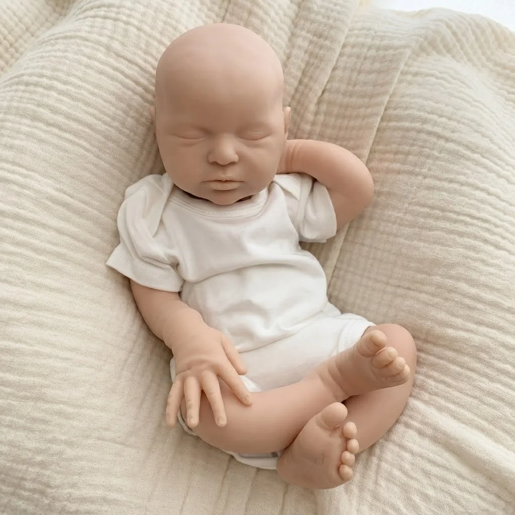 1 PC 45CM Washable Laura Toy Open Mouth Unpainted Full Solid Silicone Reborn Doll Collectible Boneca Reborn Corpo De Silicone