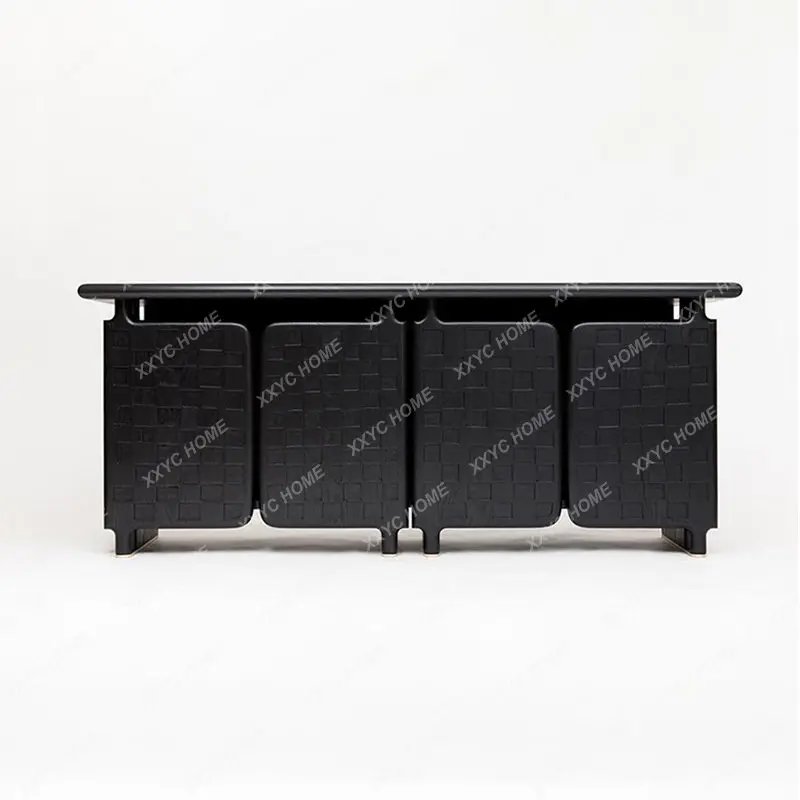 

Medieval solid wood sideboard creative entrance simple living room high-end storage cabinet