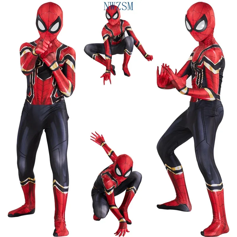 2025 nuevo Iron Spider Boy Cosplay niños superhéroe niños mono traje disfraz de Halloween para Ki ★ ★ ★ ★