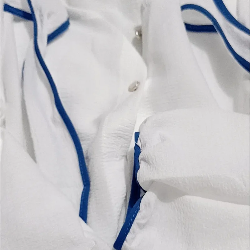 V-ausschnitt Casual Shirts Frauen Bogen Frühling Temperament Elegante Alle-spiel Büro Dame Mode Zarte Lose Koreanischen Stil Falten Patchwork ins