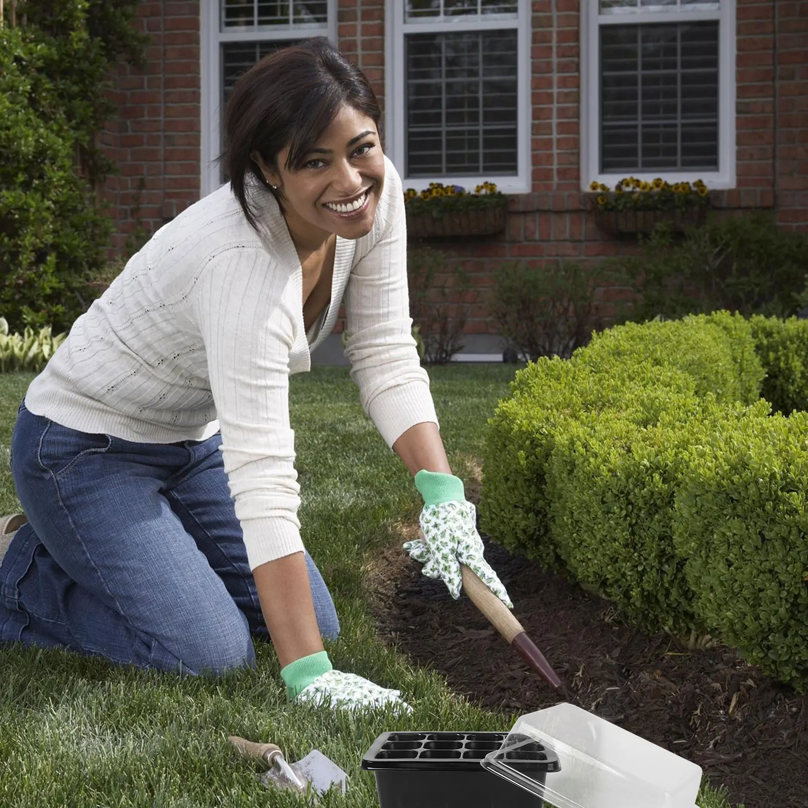 

Transparent Sprout Tray Growing Plate Nursery Pots Box Bpa Free Pp Material Lightweight 19X15X9.5Cm Black